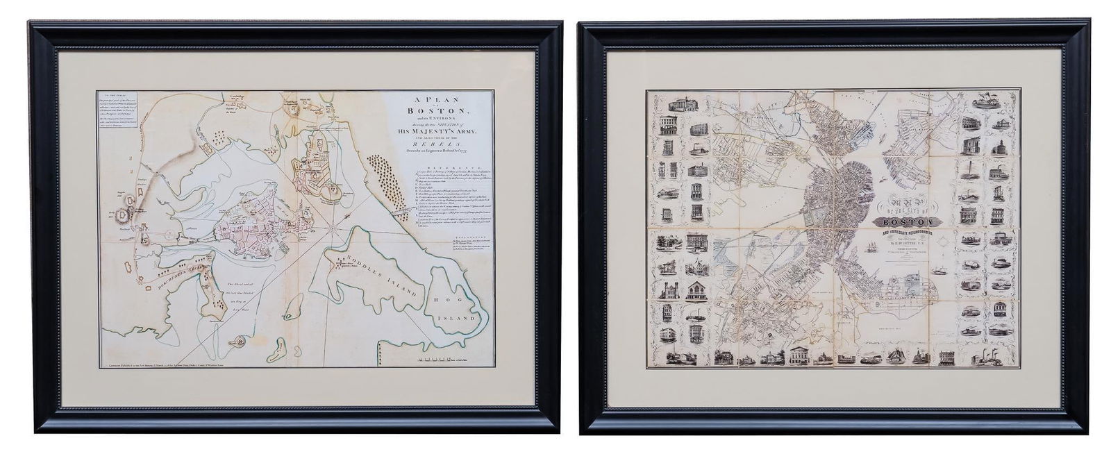Pair of Framed Maps of Boston (1 of 9)