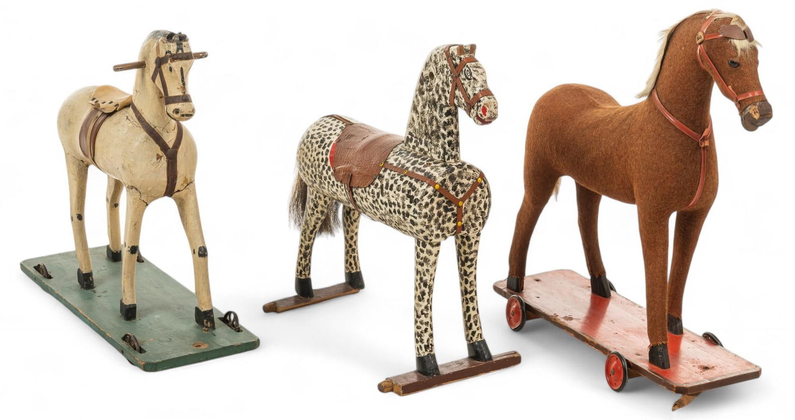 Collection of (3) German Toy Horses on Wheels (1 of 5)