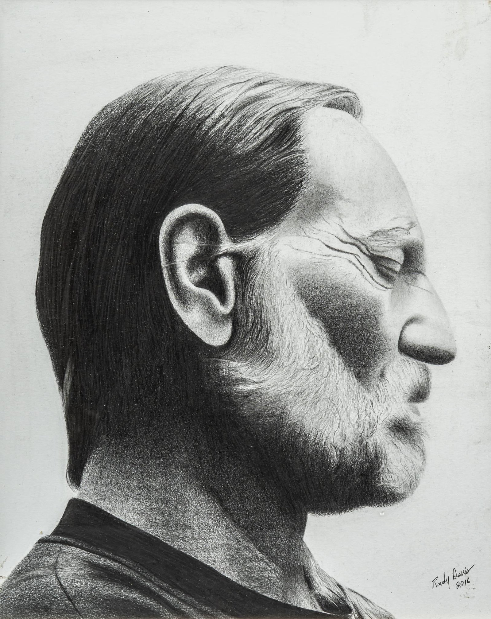 Randy Davis, Willie Nelson: Randy Davis, portrait of Willie Nelson, 2016, graphite pencil on paper sight: 20 x 16 in., frame: 24 x 20 in. Provenance: Property from the collection of a Medina, Texas lady