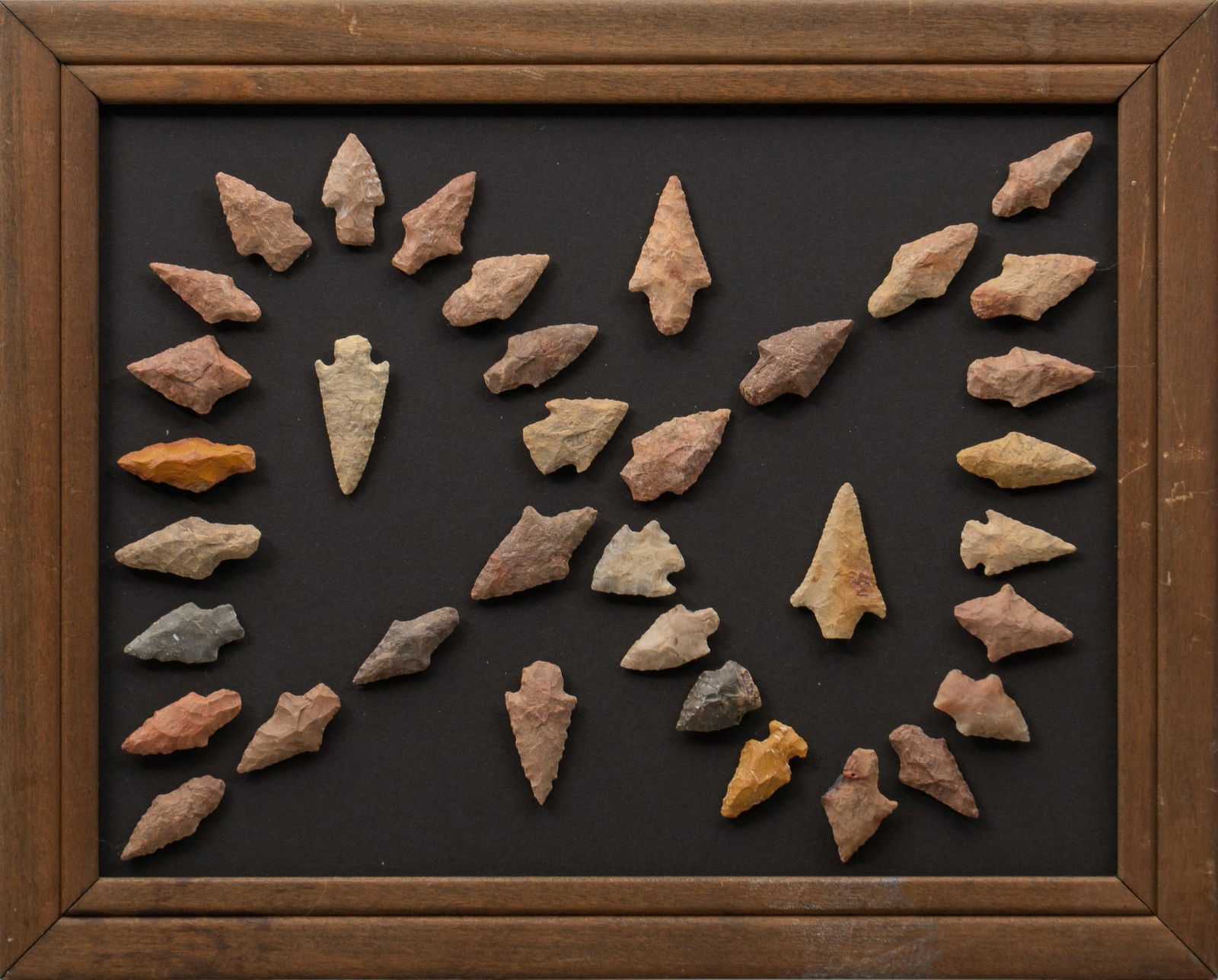 Framed Collection of (36) Primitive Gary Points (1 of 7)