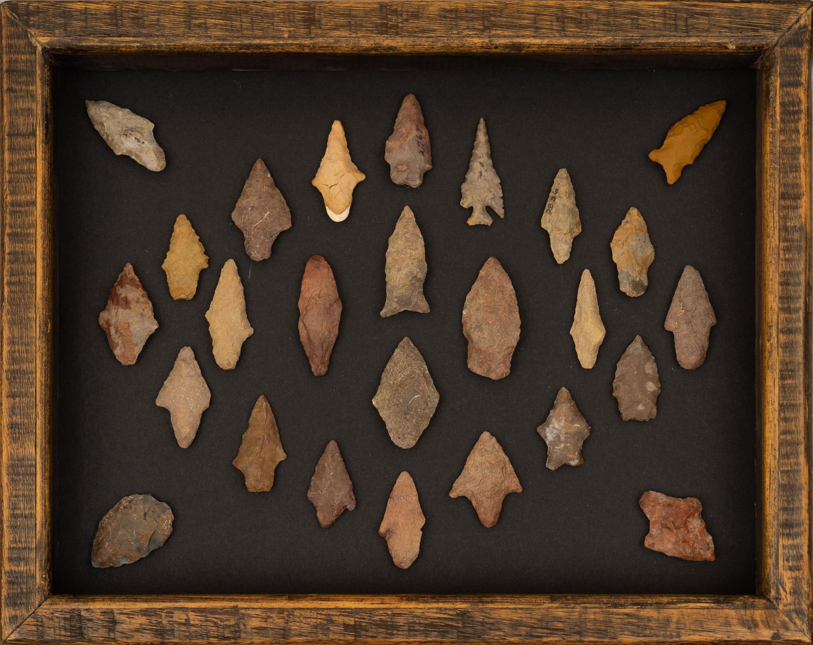 Framed Collection of (27) Primitive Gary Points (1 of 7)