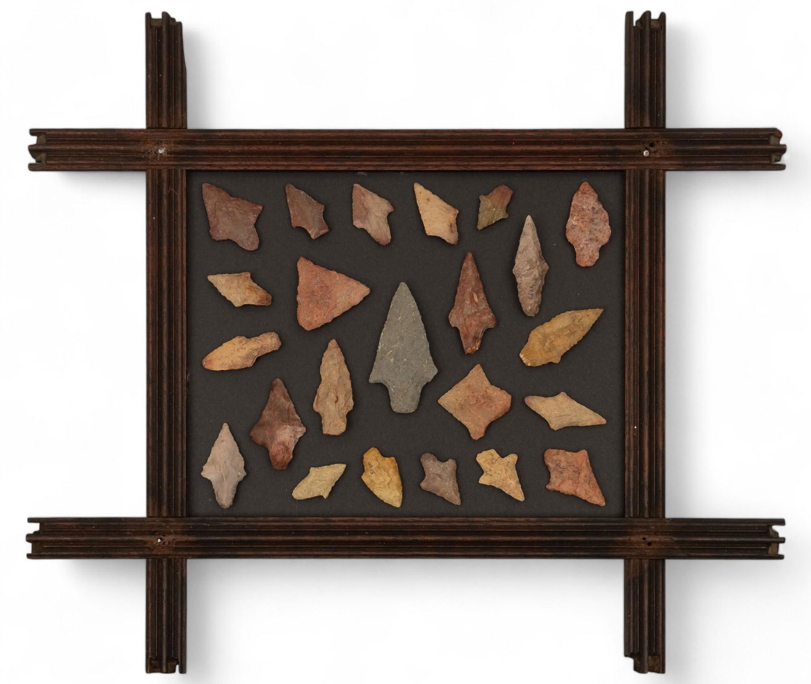 Framed Collection of (23) Primitive Gary Points (1 of 7)