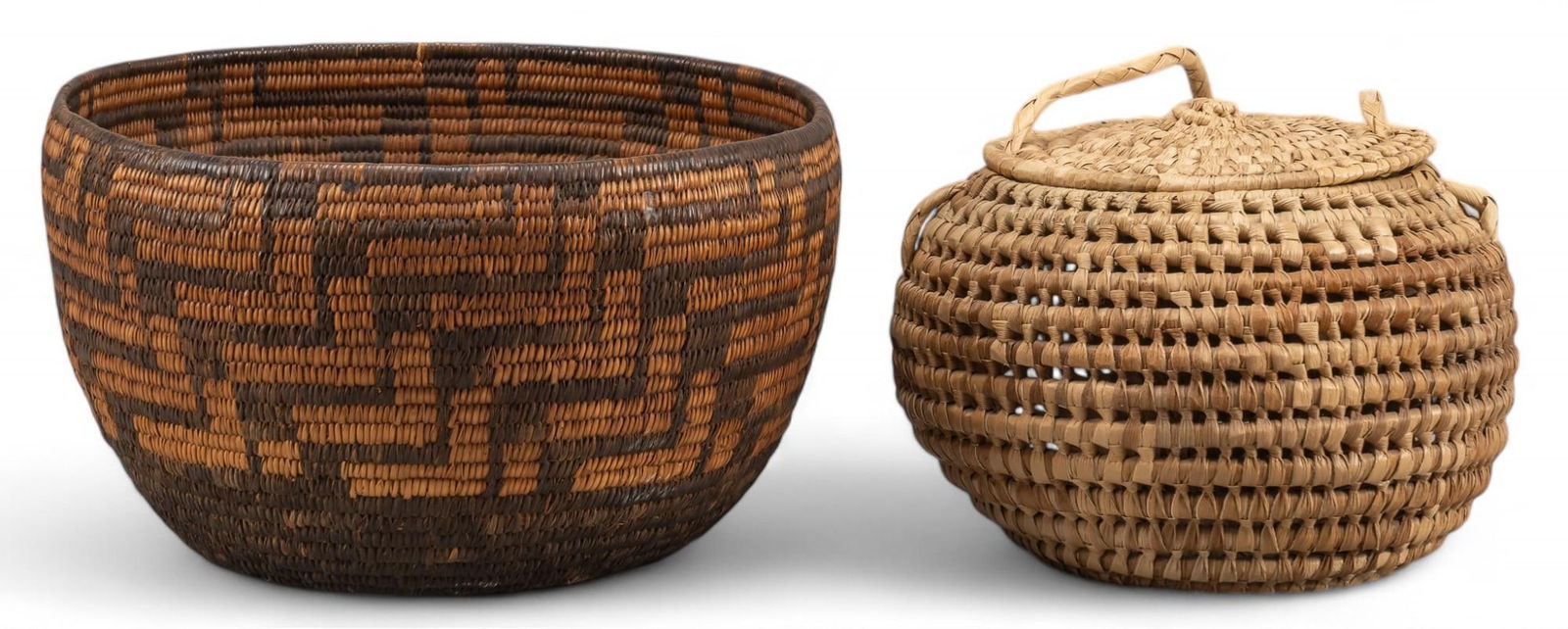 (2) Native American Style Woven Baskets (1 of 5)
