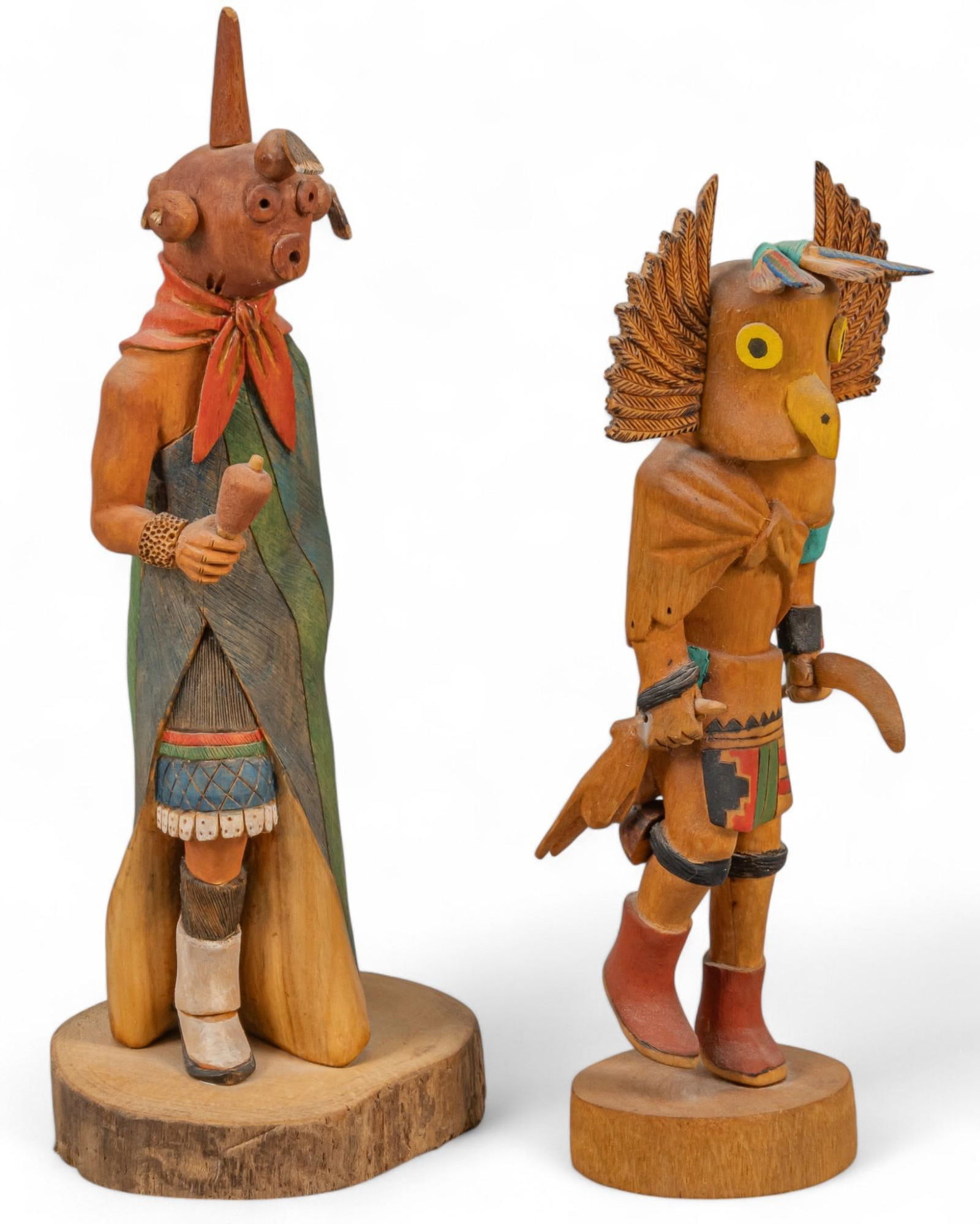 Pair of Native American Hopi Carved Kachina Dolls (1 of 10)