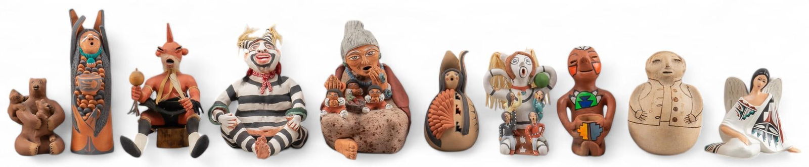 (10) Native American Style Folk Art Figures (1 of 11)