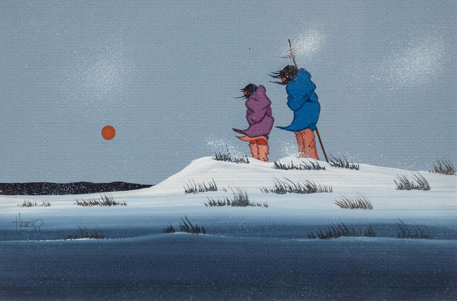 Benjamin Harjo, Native American Snow Scene, 1993 (1 of 4)