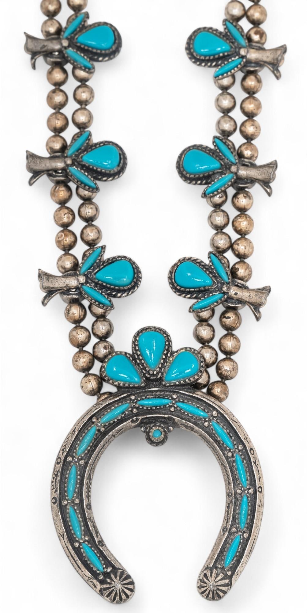 Sterling Silver and Turquoise Squash Blossom (1 of 8)