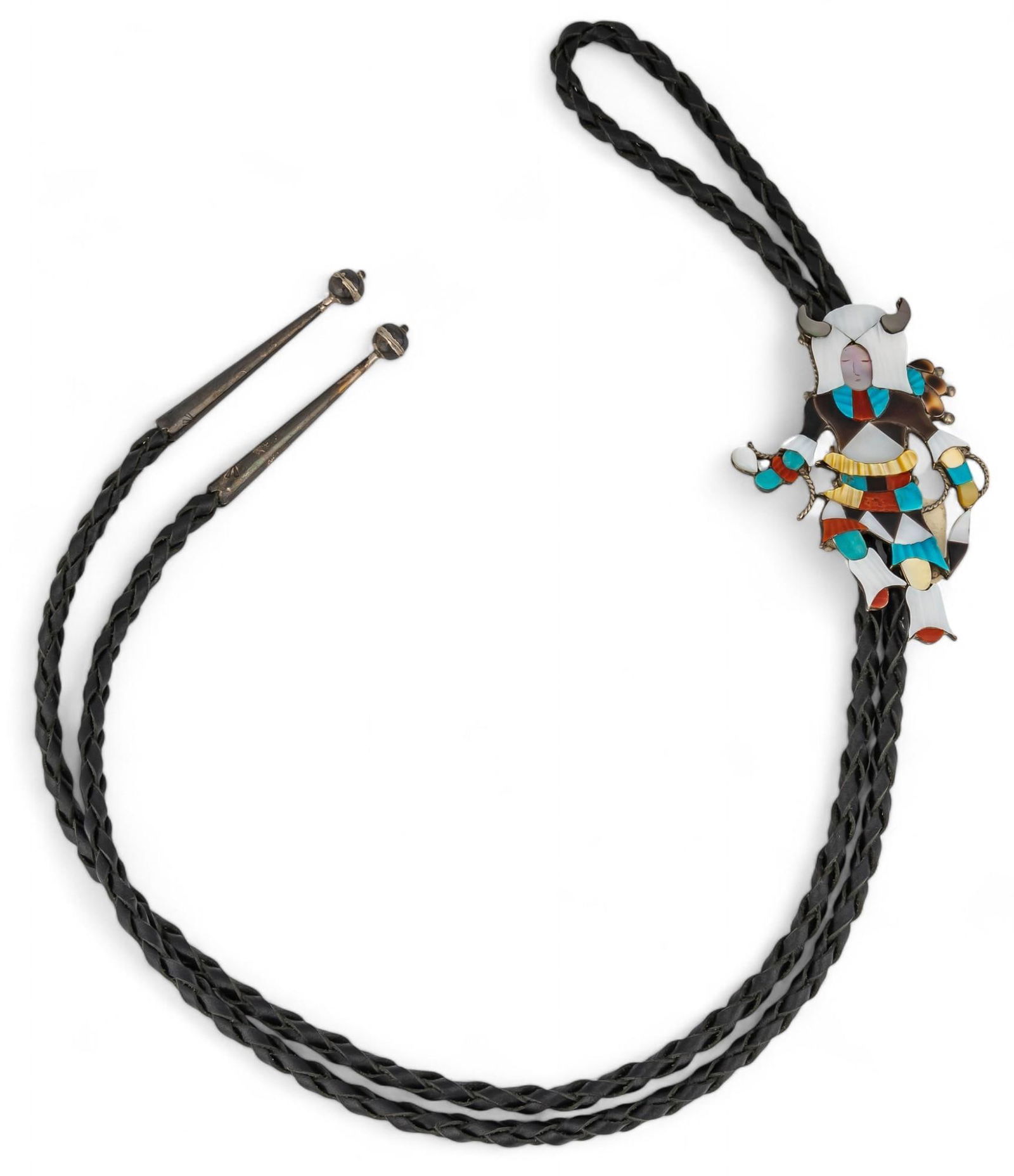 Zuni Sterling Silver "Eagle Dancer" Bolo Tie (1 of 6)