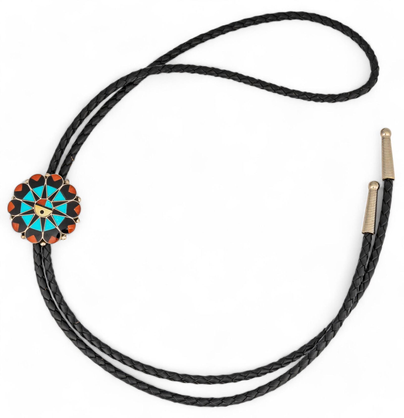 Zuni Sterling Silver Sunface Bolo Tie (1 of 6)
