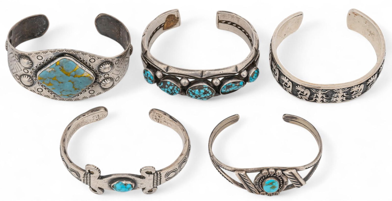 Collection of (5) Sterling Silver Cuffs (1 of 8)