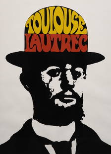 Peter Max, "Portrait of Toulouse-Lautrec": Peter Max (New York / Germany, b. 1937), "Portrait of Toulouse-Lautrec", signed and numbered serigraph, ed. 46/125 sight: 41.5 x 30 in., frame: 50.5 x 38.5 in.