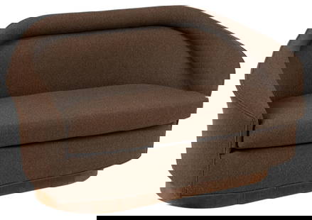 Adrian Pearsall, Mid-Century Loveseat: Mid-century style loveseat, Adrian Pearsall (1925-2011, American), with fully upholstered body and cushions height 30 in. x width 61 in. x depth 29 in. Provenance: Property from the collection
