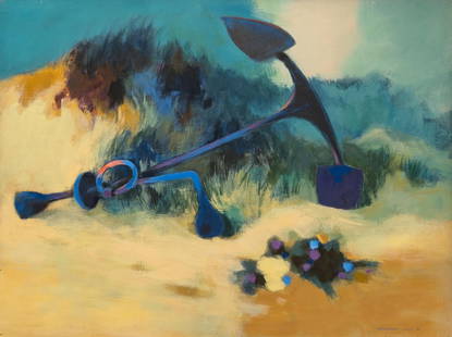 DeForrest Judd, "Anchor": DeForrest Judd (Texas/Ohio, 1919-1993), "Anchor", 1966, oil on masonite sight: 36 x 48 in., frame: 37 x 49.5 in. Provenance: Property from the collection of a Dallas, Texas gallery