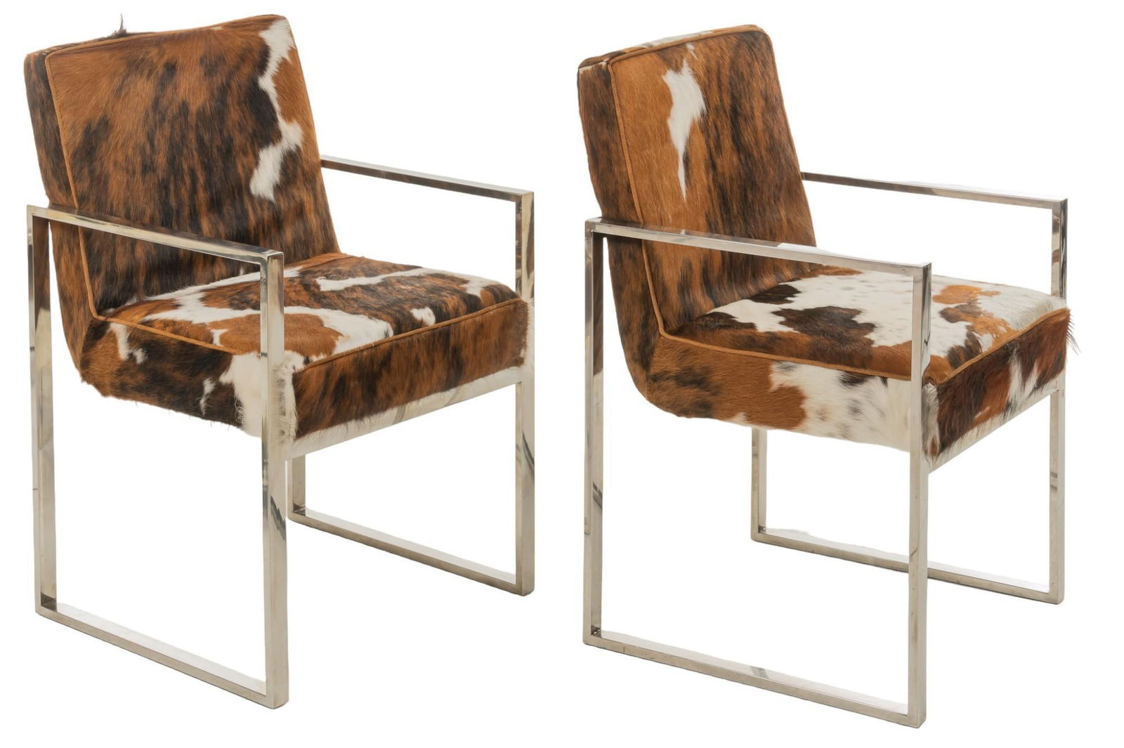 Pair of Mid-Century Modern Cowhide Chairs (1 of 8)