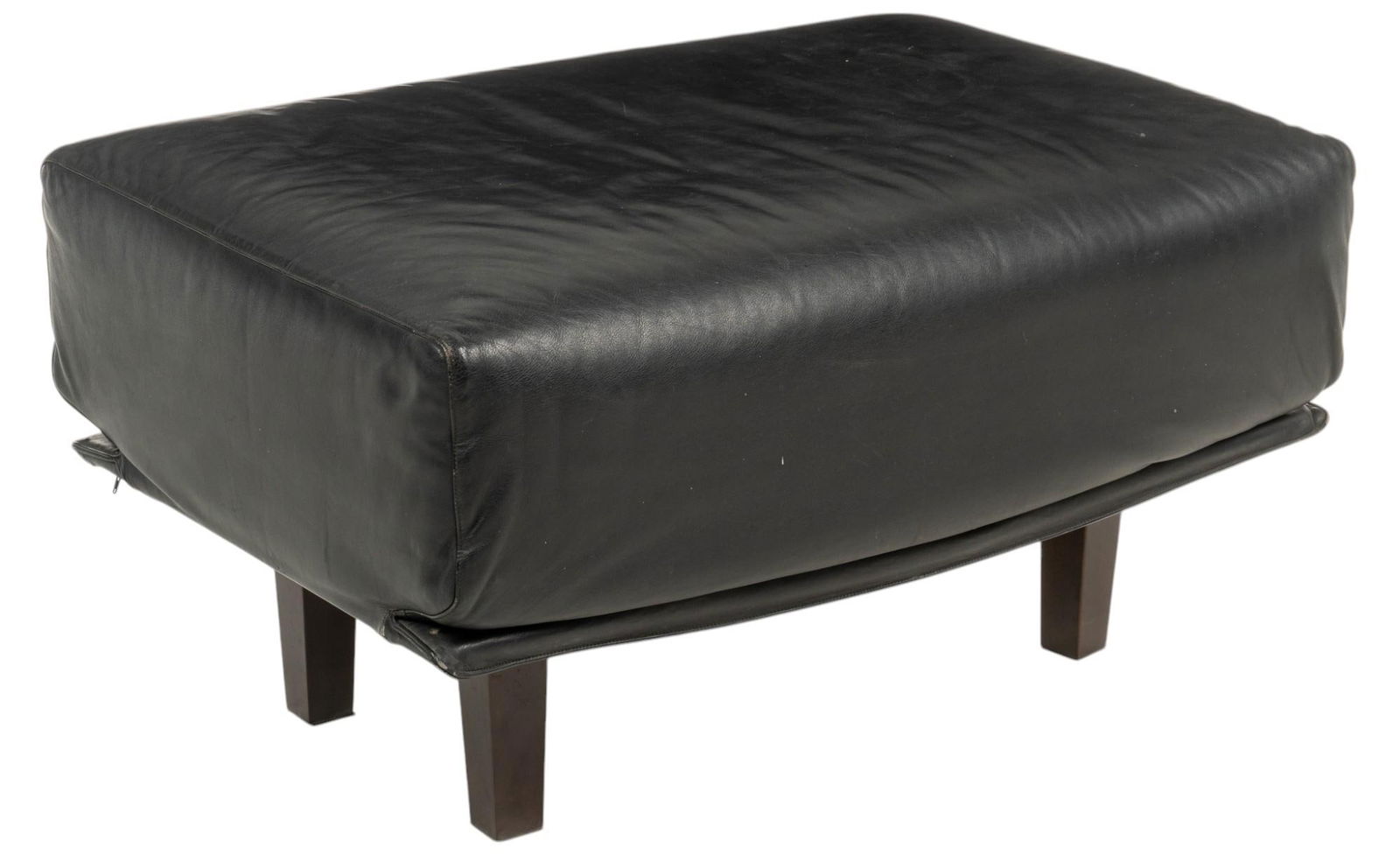 Black Leather Ottoman (1 of 6)