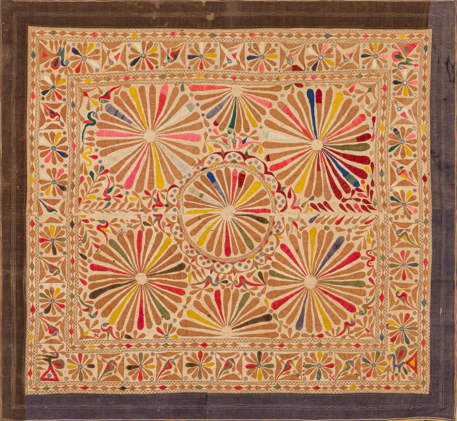 Large Framed Indian Textile (1 of 6)