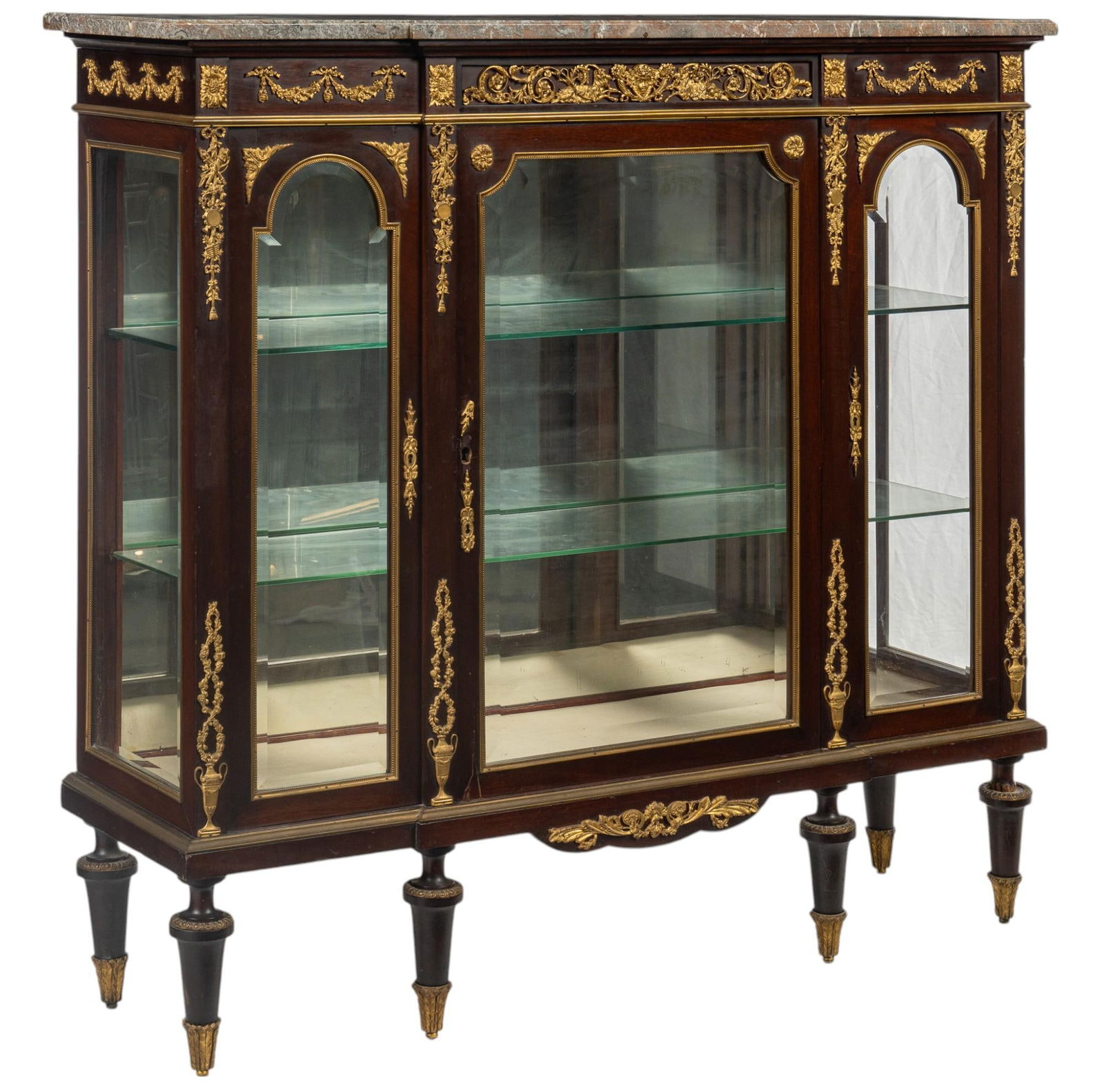 Louis XVI Marble Top Display Cabinet (1 of 9)
