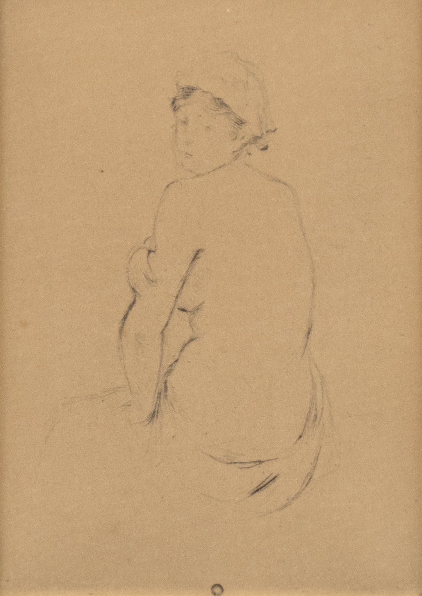 Berthe Morisot, "Back of Lady": After Berthe Morisot (France, 1841-1895), "Back of Lady", etching under non-glare glass sight: 5.25 x 4 in., frame: 16.5 x 14.5 in. Provenance: Property from the collection of a San Antonio,