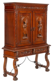 Late 19th C. Spanish Renaissance Style Court Cupboard
