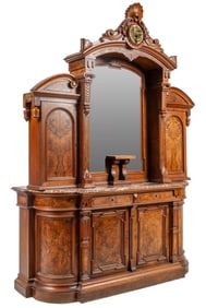 Monumental Renaissance Revival Style Mirrored Sideboard