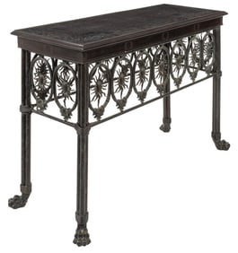 Attrib. Theodore Alexander (USA) Metal Sunburst Console Table