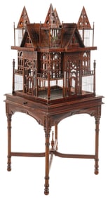 Victorian Style Bird Cage and Pedestal