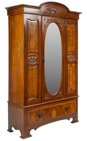 Wooden Wardrobe with Mirror