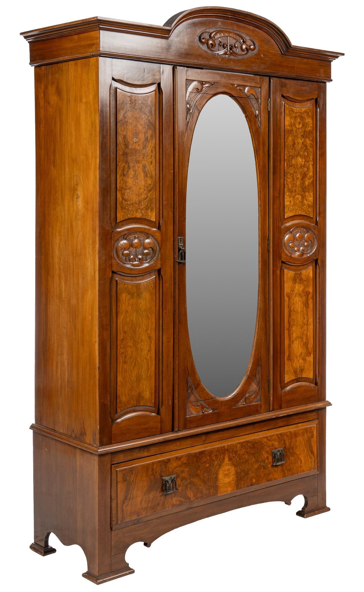 Wooden Wardrobe with Mirror (1 of 11)