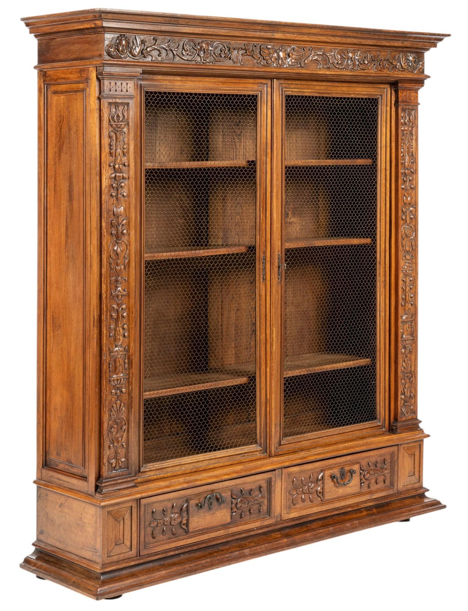 19th C. French Renaissance Style Bookcase (1 of 9)