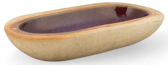Harding Black, Long Dish with Oxblood and Turquoise Glaze