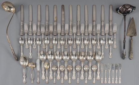 "Pompadour" by Whiting Sterling Silver Flatware Set