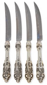 (4) Wallace Silversmiths Sterling Silver Steak Knives