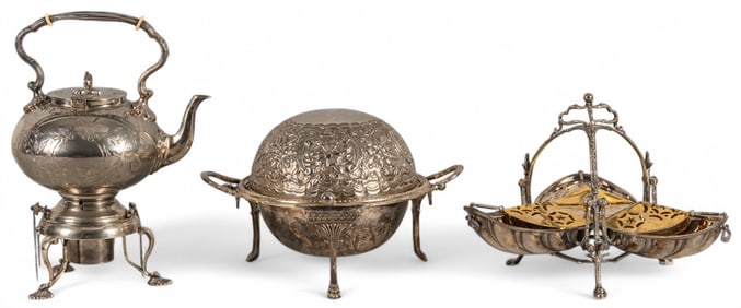 (3) Silver Plate Serving Dishes