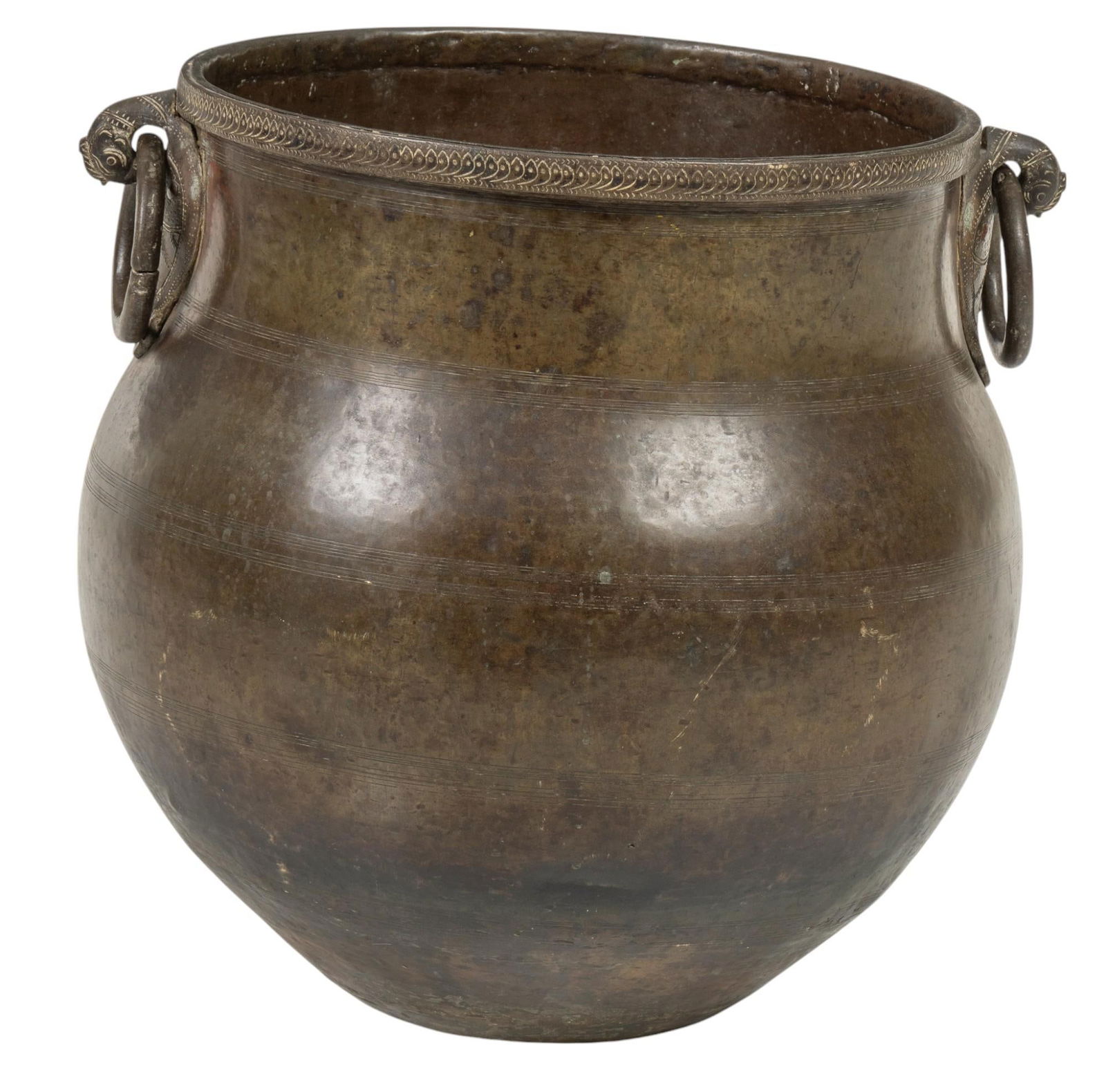 Large South Indian Hammered Brass Vessel (1 of 7)