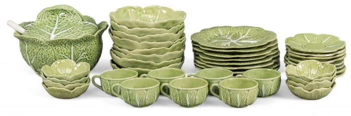Collection of Bordallo Pinheiro's "Cabbage Light Green" Dinnerware