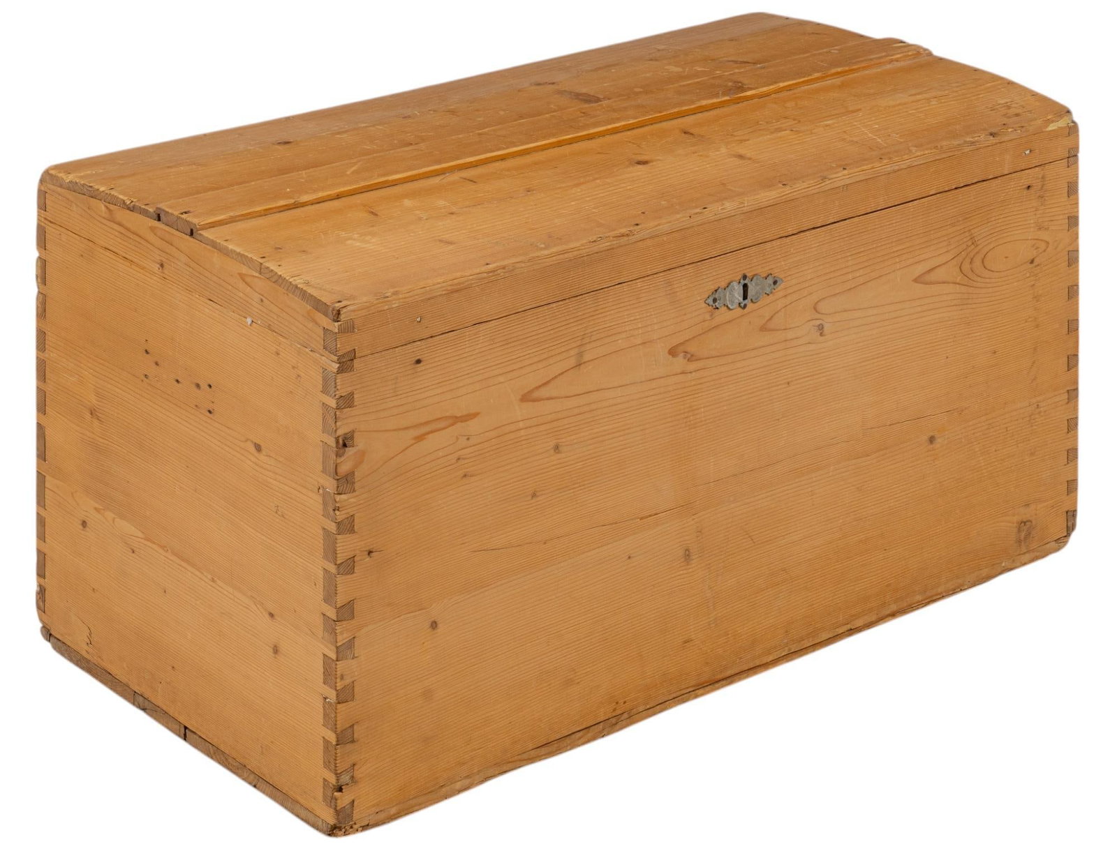 Wooden Trunk: Wooden trunk with double hinged lid, key not included height 19 in. x width 39 in. x depth 19.5 in. Provenance: Property from the collection of a Boerne, Texas lady