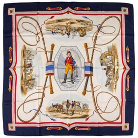 Hermes Surete Celerite Post Aux Lettres Silk Scarf