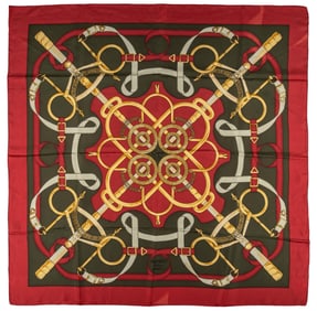 Hermes Eperon d'Or Silk Scarf