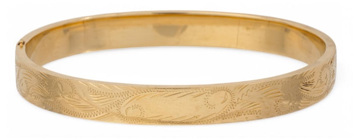 14K Hinged Bangle Bracelet