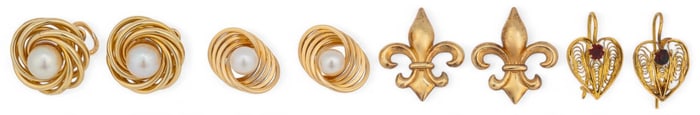 (4) Pairs of 14K Earrings