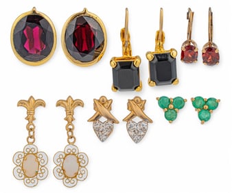(6) Pairs of 14K and 10K Earrings
