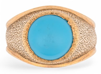 14K Cabochon Turquoise Ring