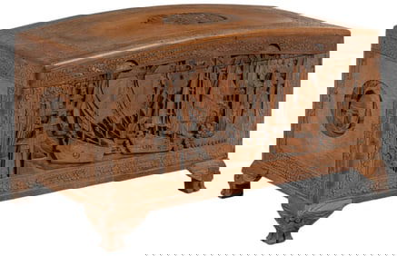 Camphor Chest with Nautical Scenes