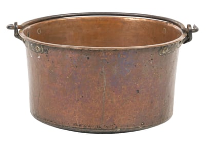 Late 18th C. Copper Cauldron