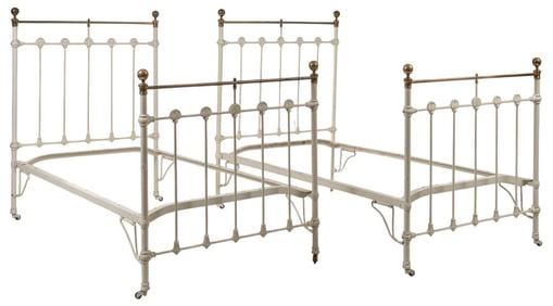 Pair of 19th C. Napoleon III Period Bedframes