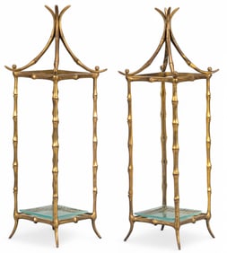 Pair of Asian Style Pagoda Etageras