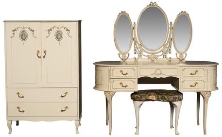 Vanity Table and Matching Stool