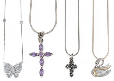 (4) Sterling Silver Necklaces