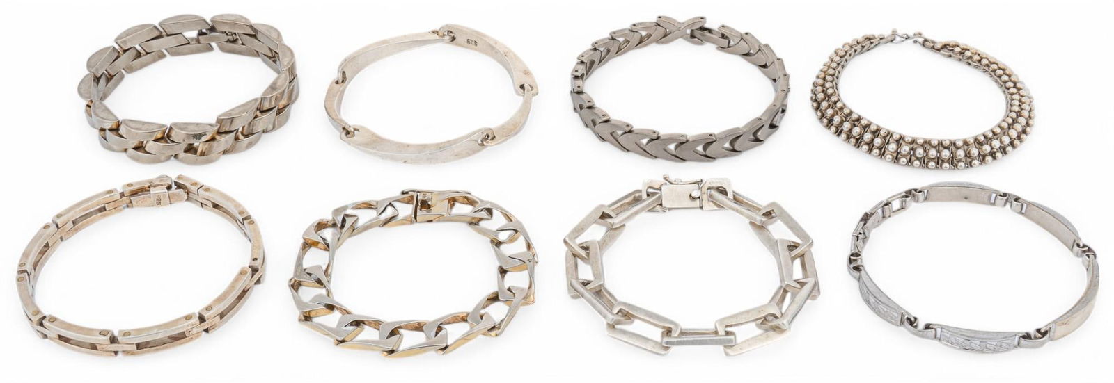 (8) Sterling Silver Chain Link Bracelets (1 of 12)
