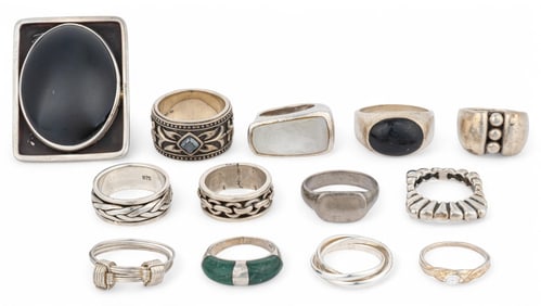 (13) Sterling Silver Rings